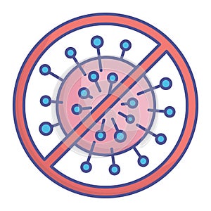 blocked coronavirus Flat Style vector icon which can easily modify or edit