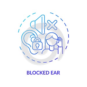 Blocked ear concept icon