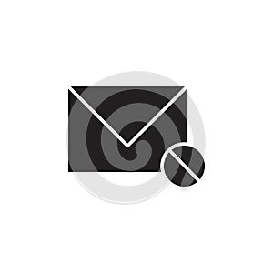 Blocked mail icon Flat line illustration