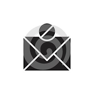 Blocked mail icon Flat line illustration