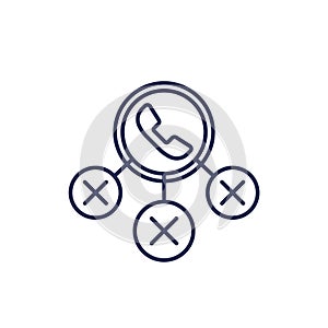 blocked phone calls line icon