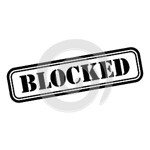 Blocked stamp symbol, label sticker sign button, text banner vector illustration