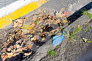 Blocked street storm-water drain