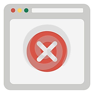 Blocked website, error 404 Color Vector icon which can easily modify or edit