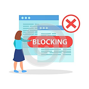Blocked Websites Flat Composition