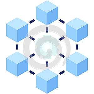 Blockhain network icon, Blockchain related vector illustration