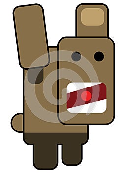 Blockhead scared man