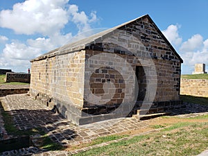 Blockhouse - historical place, Indian Creek Point, Antigua and Barbuda, Nordamerika on sunny day