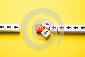 Blocking the further course of the process path. Stop work. Being stopped by an something. Run into a difficult obstacle. Reveal