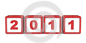 Blocks with 2011 new year date isolated