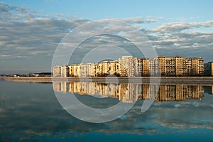 Blocks of flats with reflection in Lacul Morii