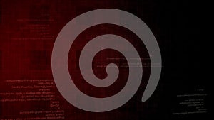 Blocks of abstract program code are written with the background changing color from green to red. Motion. Concept of