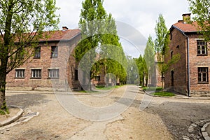 Blocks from Auschwitz concentration camp complex photo