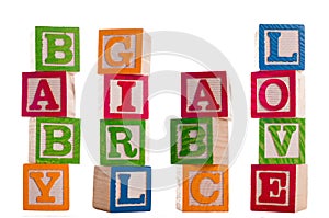 Blocks of baby girl abc love