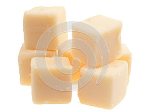 Blocks of cheese isolated