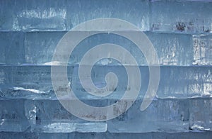 Blocks of Clear Ice form a Wall