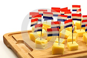 Blocks of Dutch cheese