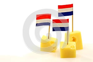 Blocks of Dutch cheese