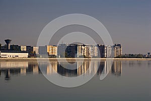 Blocks of flats with reflection in Lacul Morii