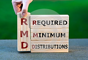 Blocks form the expression Required Minimum Distributions RMD photo