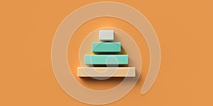 Blocks formed as a pyramid symbolizing a hierarchy - 3D rendered illustration