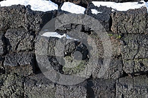 Blocks of peat in Scotland,UK.