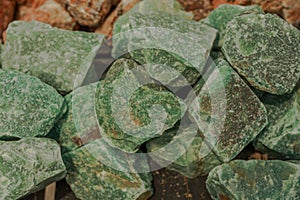Blocks of Serpentine Mineral