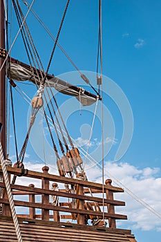 Blocks and tackles of a sailing vessel