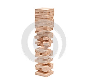 Blocks wooden game towel jenga photo