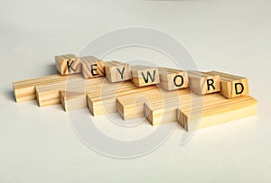 Blocks with word KEYWORD on table