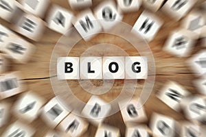 Blog blogger blogging dice business concept