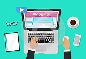 Blog, blogging and blogglers theme design, vector illustration graphic.