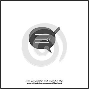 Blog, cloud of thoughts and pencil vector icon on white isolated background. Blogging symbol. Layers grouped for easy editing illu