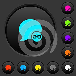 Blog comment attachment dark push buttons with color icons