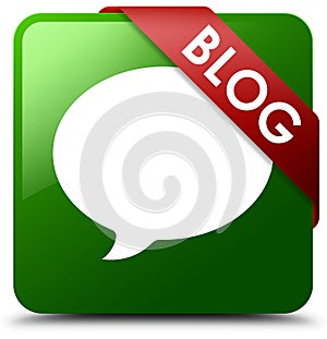 Blog conversation icon green square button