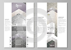 Blog graphic business templates. Page website design template, easy editable abstract vector layout. Chemistry pattern