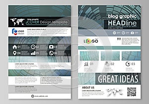 Blog graphic business templates. Page website design template, easy editable abstract vector layout. Technology