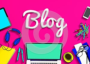 Blog Homepage Content Social Media Online Concept