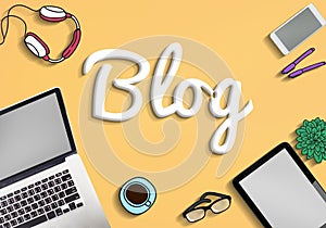 Blog Homepage Content Social Media Online Concept