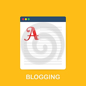 Blog icon, web site page template. Blogging concept. Development and digital marketing. Vector illustration.