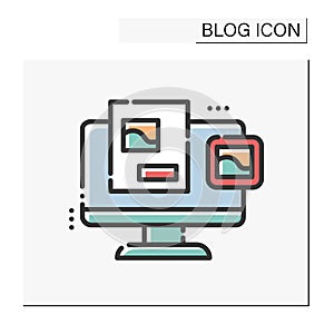 Blog magazine color icon