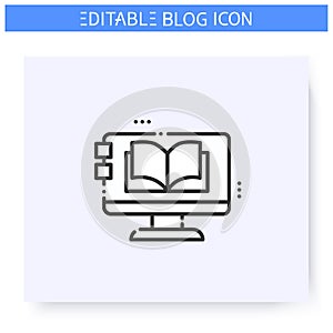 Blog magazine line icon. Editable illustration