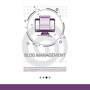 Blog Management Business Digital Content Information Technology Web Banner With Copy Space