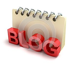 Blog and notepad 3D icon