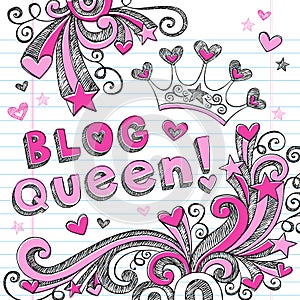 Blog Queen Sketchy Doodle Web Icon Design