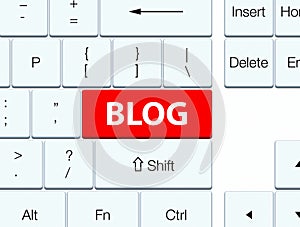 Blog red keyboard button