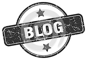 blog stamp. blog round grunge sign.