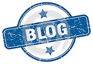 blog stamp. blog round grunge sign.