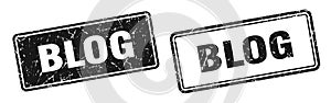 Blog stamp set. blog square grunge sign