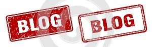 Blog stamp set. blog square grunge sign